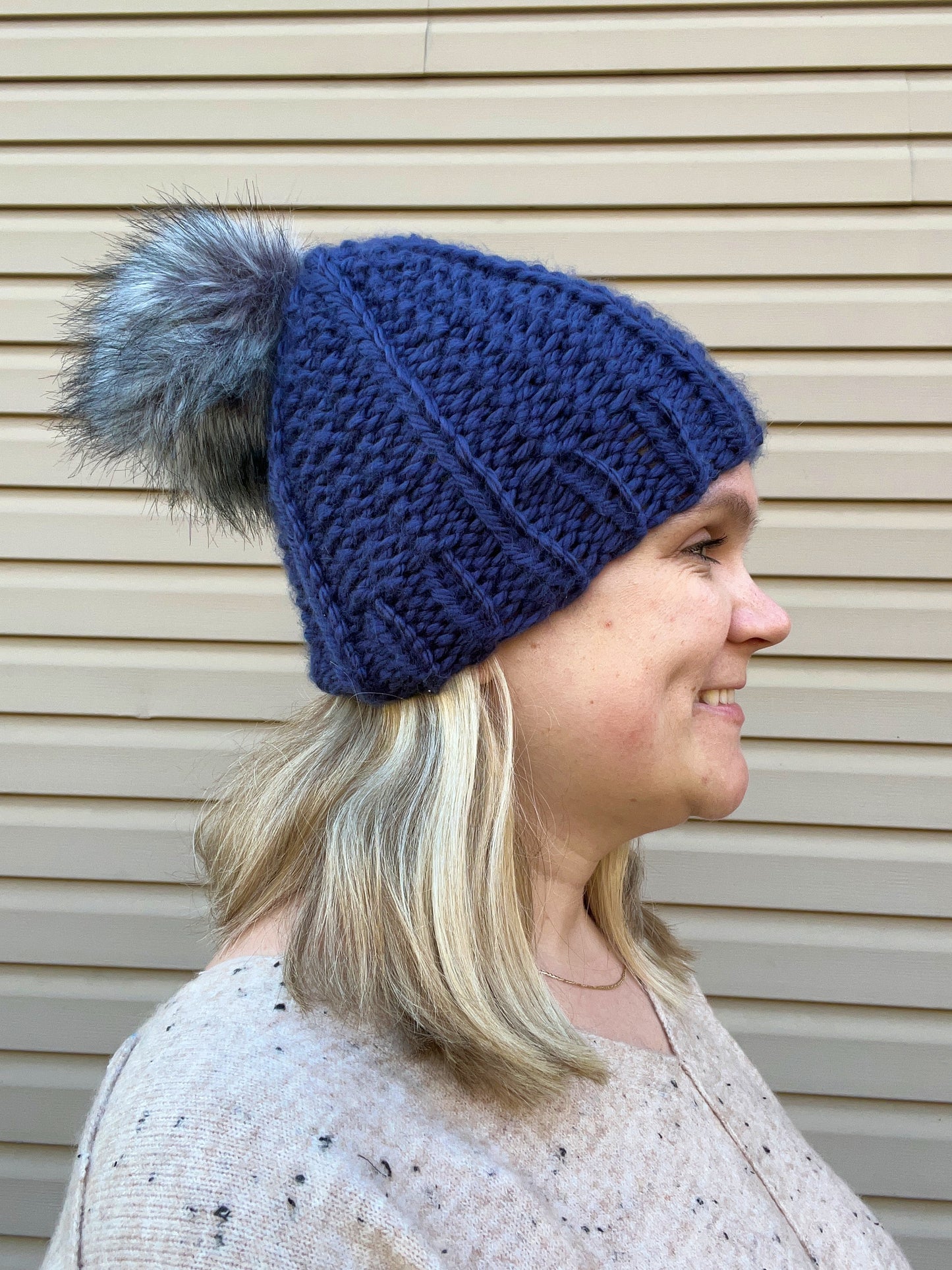 Dark Blue Hat and Scarf Set