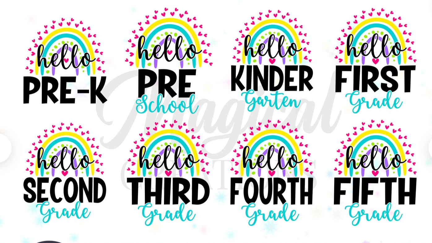 Hello Pre-K Grade Rainbow Outfit