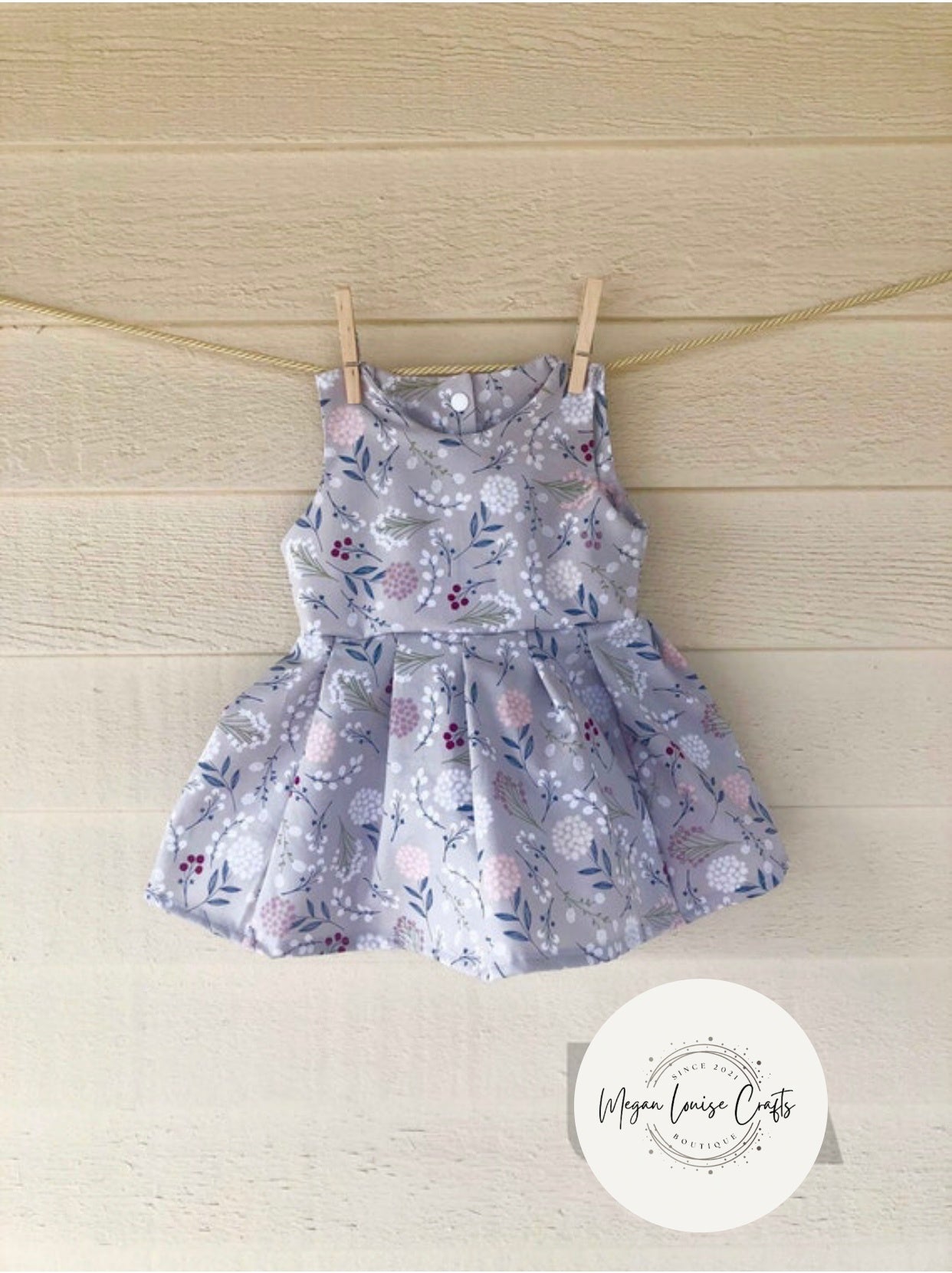 Gray Floral Dress