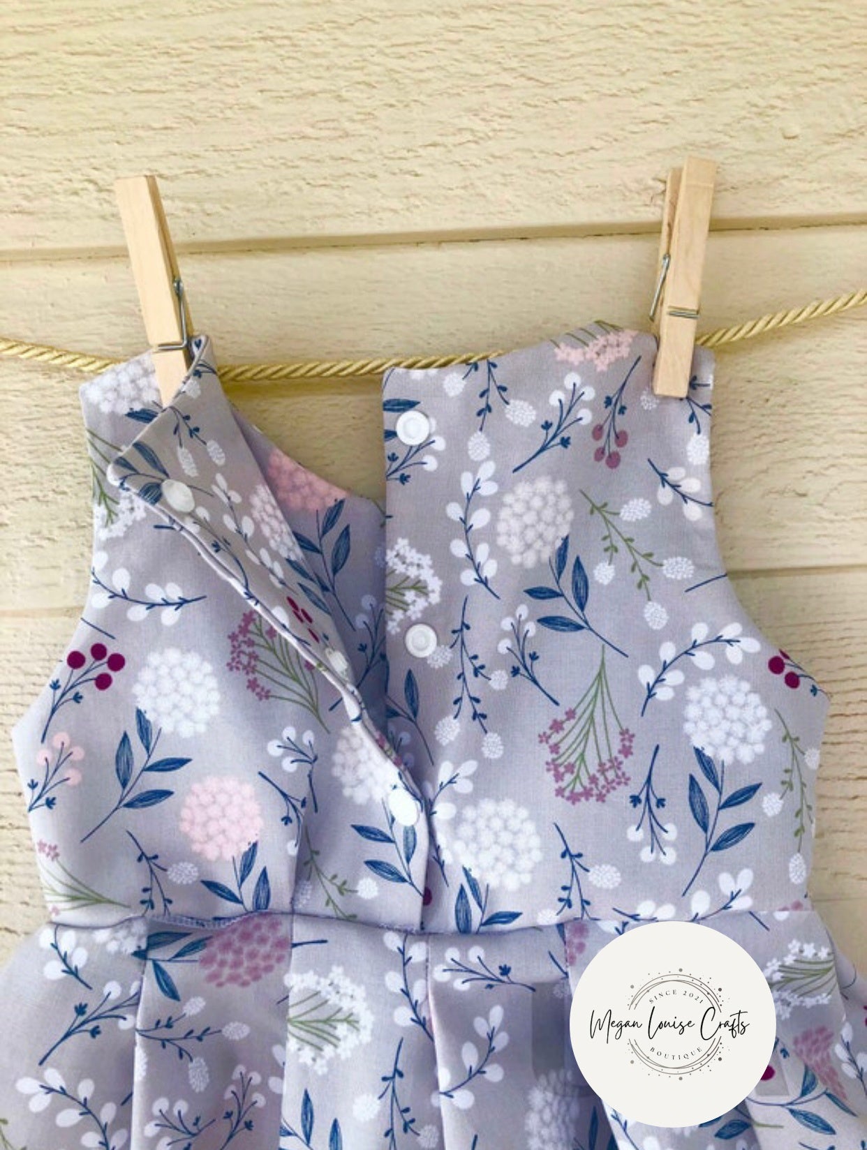 Gray Floral Dress