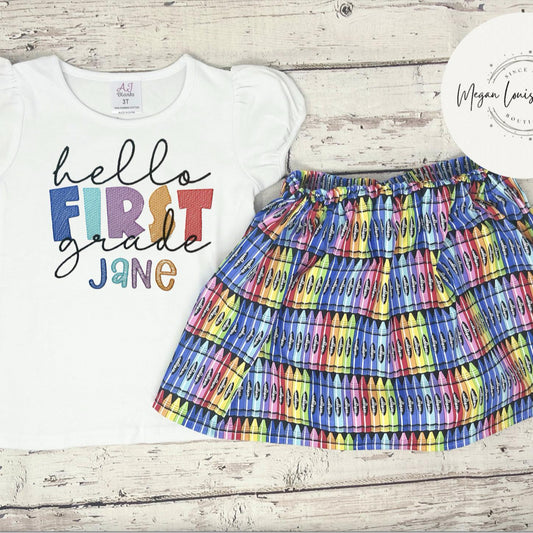 Hello First Grade Outfit