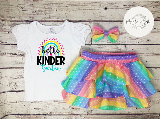 Hello Kindergarten Rainbow Outfit