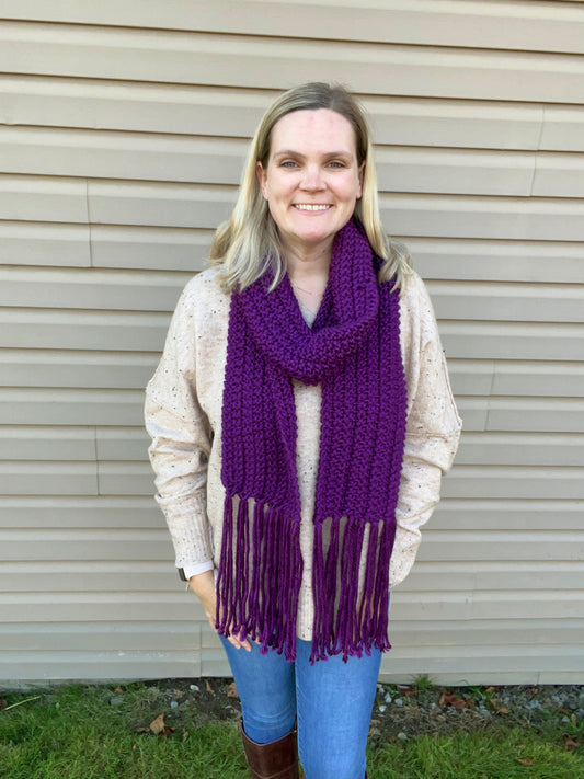 Purple Knit Scarf