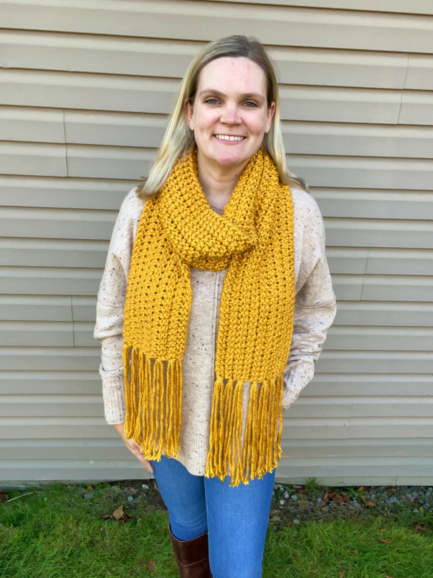 Mustard Knit Scarf