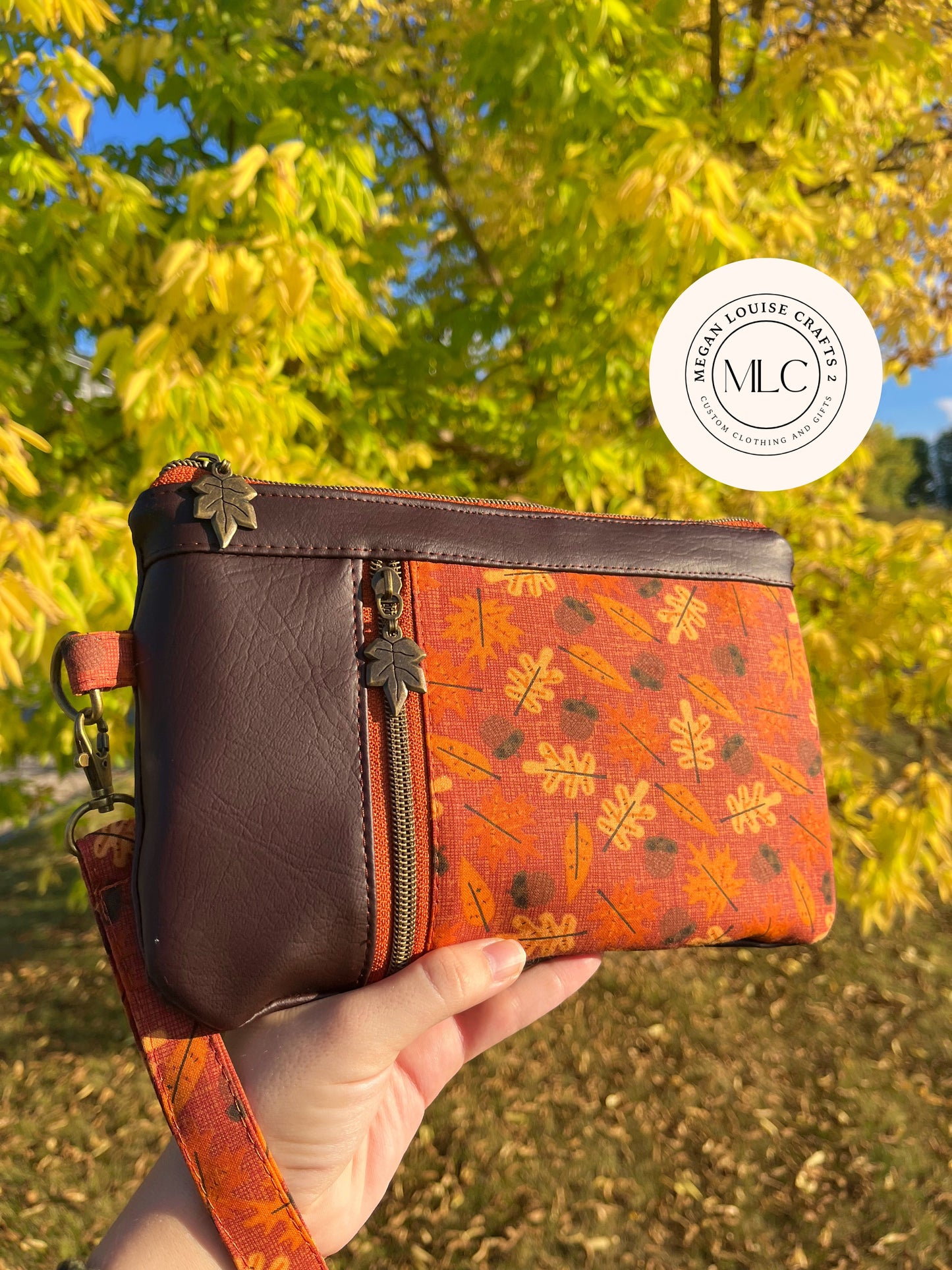 Brown Fall Clutch, Autumn Clutch Wallet