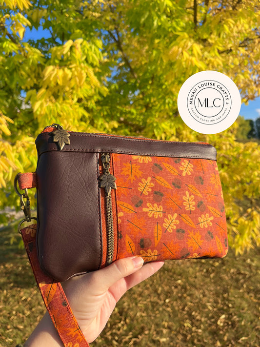 Brown Fall Clutch, Autumn Clutch Wallet