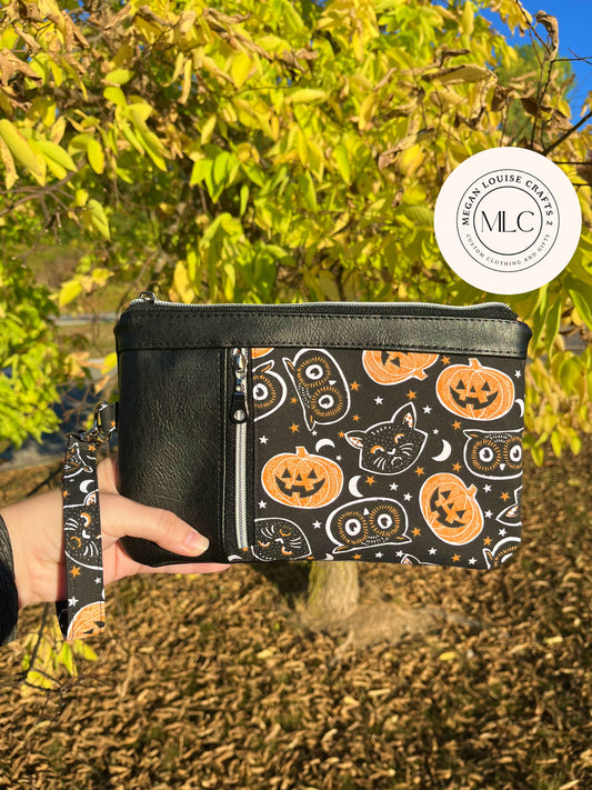 Spooky Pumpkin Clutch, Halloween Clutch Wallet