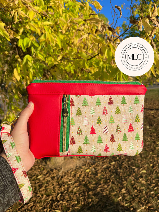 Christmas Trees Clutch, Winter Clutch Wallet