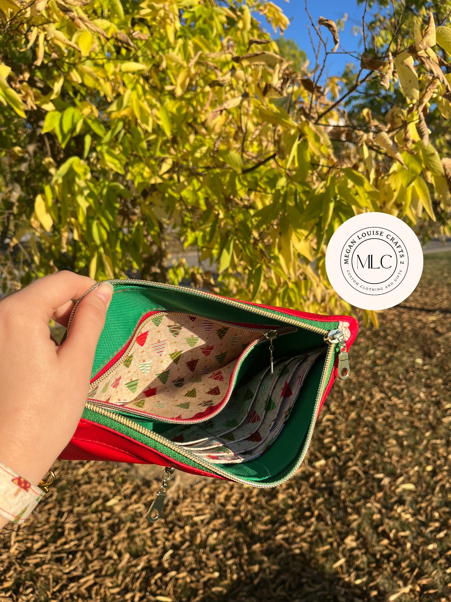 Christmas Trees Clutch, Winter Clutch Wallet