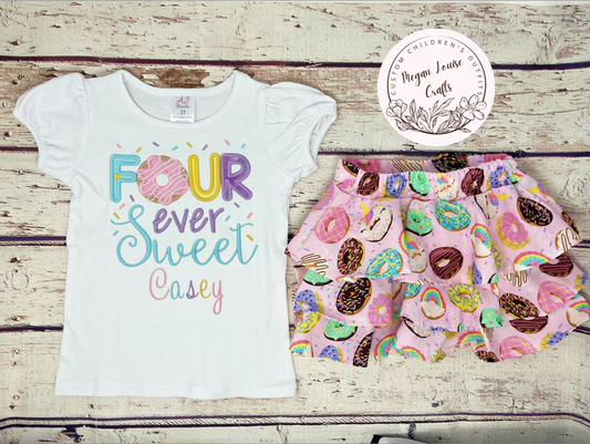 Four Ever Sweet Donut Birthday Outfit