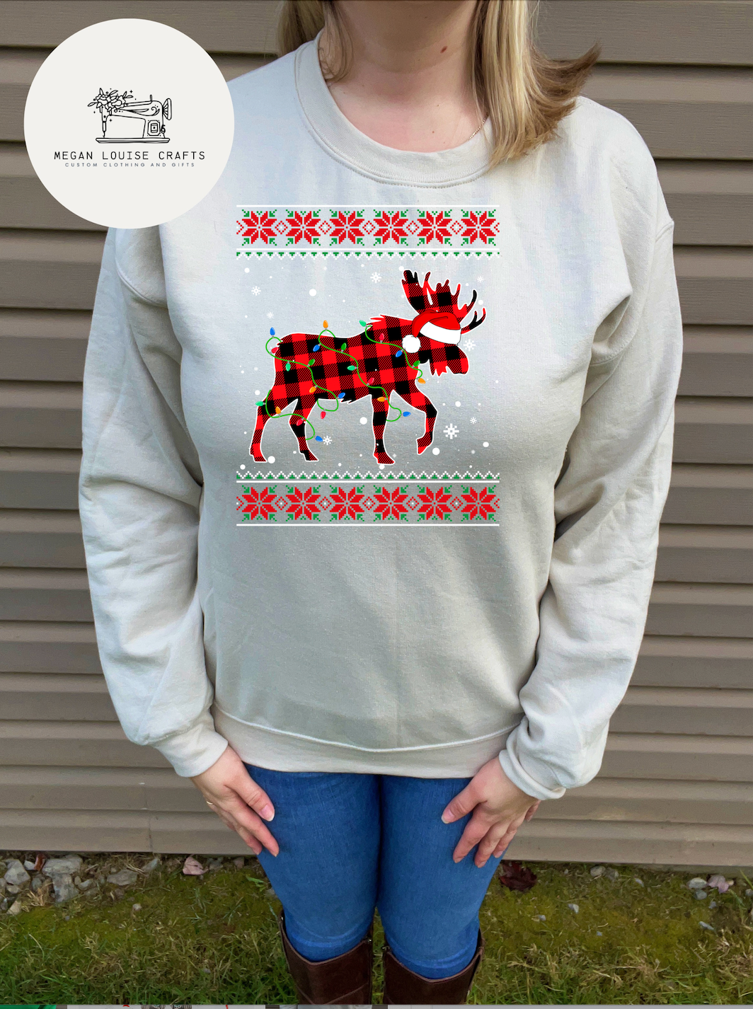 Checkered Reindeer Sweatshirt