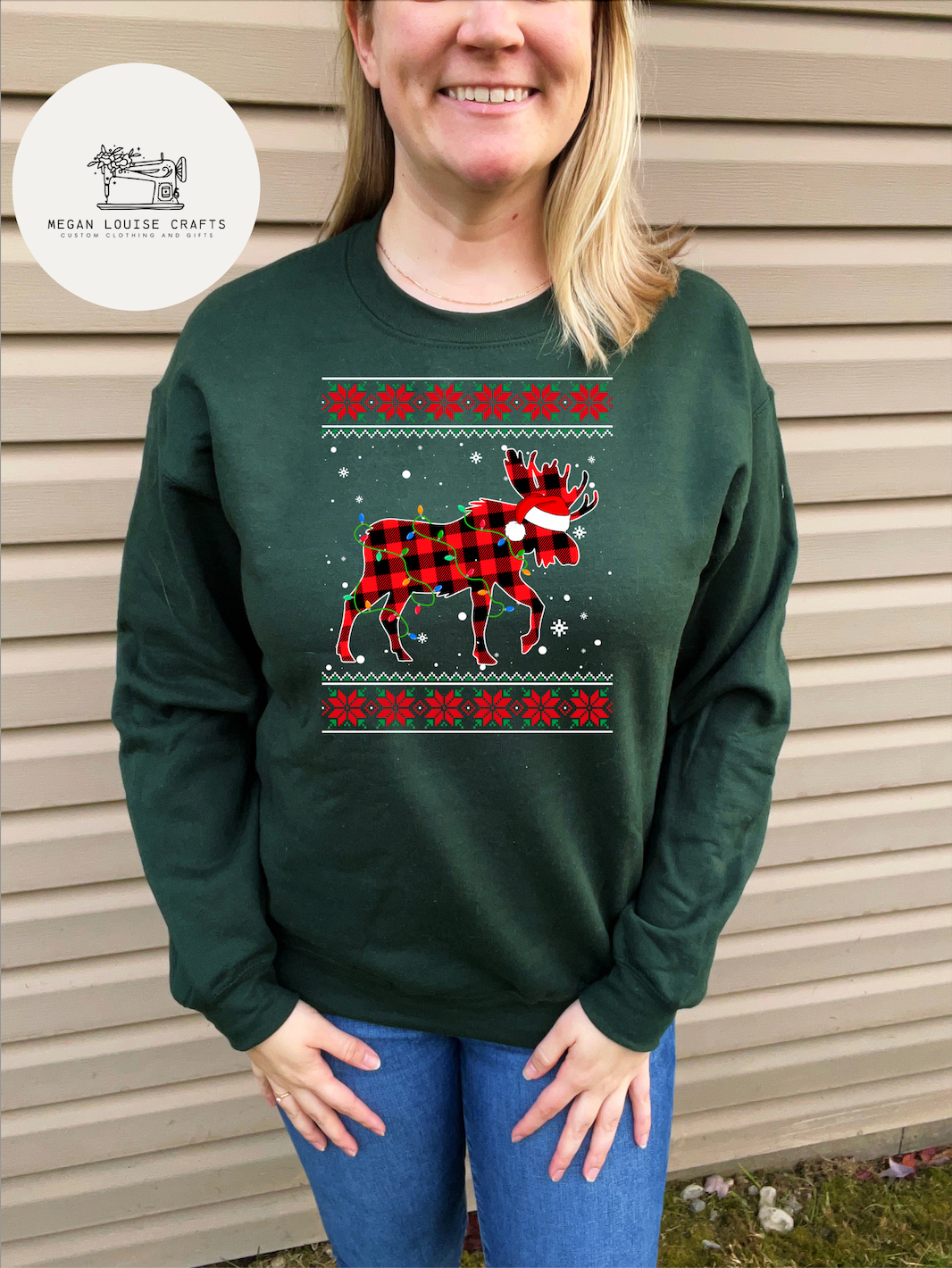 Checkered Reindeer Sweatshirt