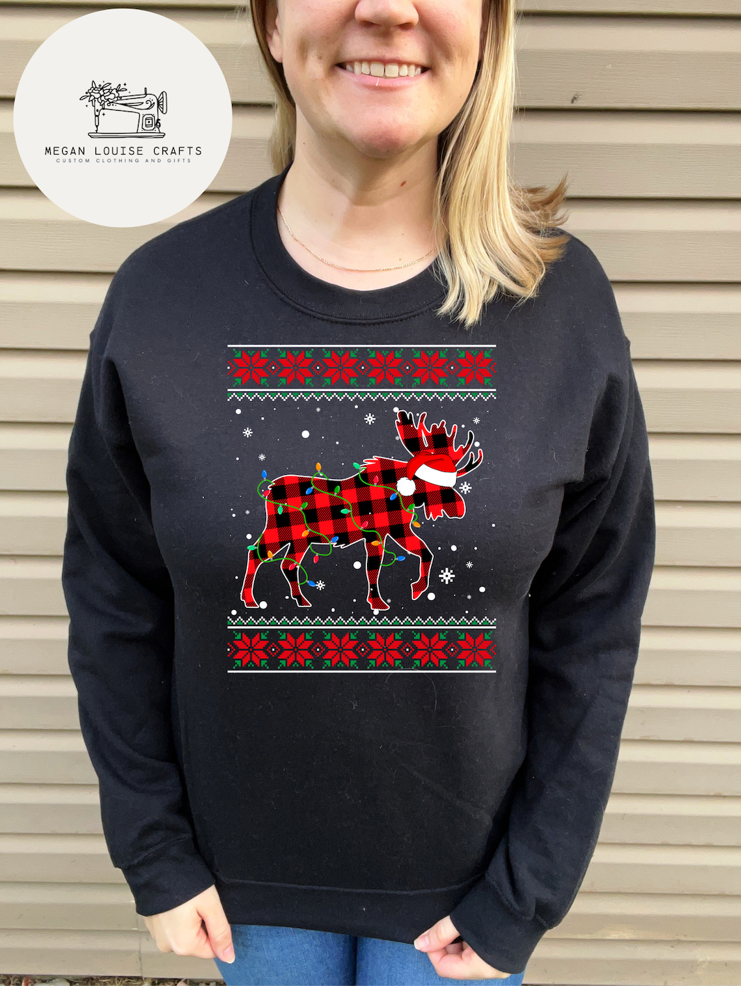 Checkered Reindeer Sweatshirt