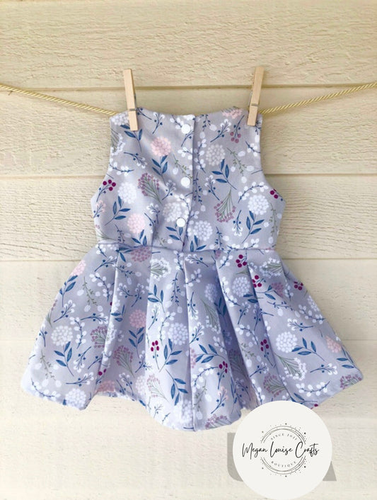 Gray Floral Dress