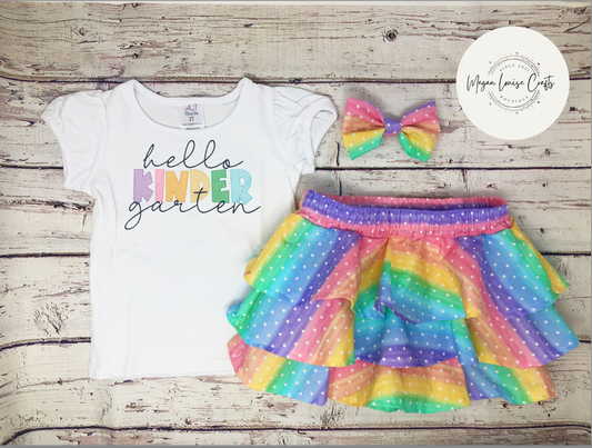 Hello Kindergarten Rainbow Outfit